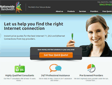 Tablet Screenshot of nationwidebandwidth.com